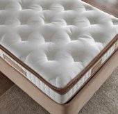 Niron Queen 120x200 Bir Buçuk Kişilik Pedli Yatak Seti Sütlü Kahve Kumaş Baza Başlık ve Yatak Takımı - 5