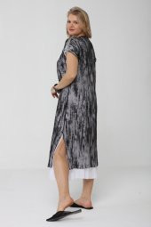 Günay Kadın Elbise Lm24220 İlkbahar Yaz O Yaka Taş Detay Tül-SIYAH - 2