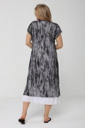 Günay Kadın Elbise Lm24220 İlkbahar Yaz O Yaka Taş Detay Tül-SIYAH - 3