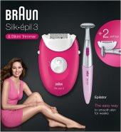 Braun Silk-Epil 3 3-420 Epilatör Ahududu Pembe - 2 Ek Parçalı Kablolu Epilatör - 4