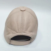 Krem Renk Deri Unisex Şapka thumbnail 10