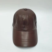 Kahve Renk Deri Unisex Şapka - 2
