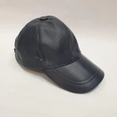 Lacivert Renk Deri Unisex Şapka thumbnail 3