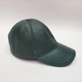 Yeşil Renk Deri Unisex Şapka thumbnail 10