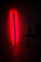 Lambader Ayaklı Abajur Rgb Led L Köşe Aydınlatma Ahşap - 2