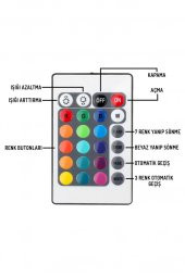 Lambader Ayaklı Abajur Rgb Led L Köşe Aydınlatma Ahşap - 6
