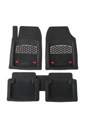 Toyota Verso 2003-2008 Gümüş Gri Krom Destekli 4D Paspas - 1