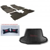 RİZLİNE VOLSWAGEN PASSAT CC 2008-2011 ARASI 3D PASPAS SETİ+DERİ BOYUN YASTIĞI - 1