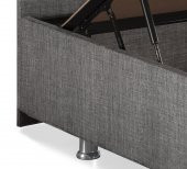 Niron Silver Yatak Baza Başlık Seti Full Ortopedik Yatak Gri Keten Baza Başlık - 8