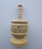 Ahşap Havan Dövecek Desenli Büyük Boy 11cm x 9cm - 1