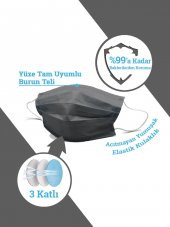 MASKEMASK Rainbow 10 Renk 3 Katlı 100 Adet - 4