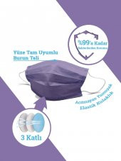 MASKEMASK Rainbow 10 Renk 3 Katlı 100 Adet - 5