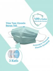 MASKEMASK Rainbow 10 Renk 3 Katlı 100 Adet - 9