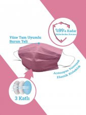 MASKEMASK Rainbow 10 Renk 3 Katlı 100 Adet - 11