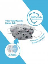 MASKEMASK Desenli Prenses Serisi 3 Katlı  100 Adet - 5