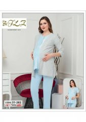 FLZ 31-282 Hamile Lohusa 3L üPijama Sabahlık Takım - 3