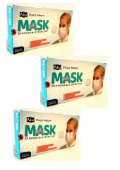 Pufai Tek Kullanımlık Full Ultrasonik Cerrahi Maske 3 Katlı Burun Telli 75 Adet 3 Kutu - 1