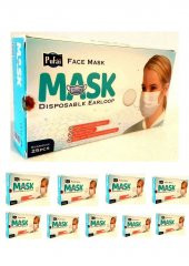 Pufai Tek Kullanımlık Full Ultrasonik Cerrahi Maske 3 Katlı Burun Telli 250 Adet 10 Kutu - 1