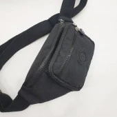 Siyah Renk Krinkıl Kumaş Bel Çantası - 12