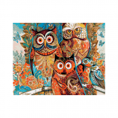 Baykuş Sayılarla Boyama Seti 40x50 cm (Tuvale Gerili) - 1