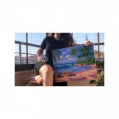Issız Ada Sayılarla Boyama Seti 40x50 cm (Tuvale Gerili) - 1