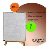 Vahşi Geyik 2 Sayılarla Boyama Seti 40x50 cm (Tuvale Gerili) - 2