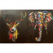 Vahşi Geyik 2 Sayılarla Boyama Seti 40x50 cm (Tuvale Gerili) - 3