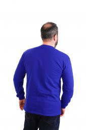 ESER - Bisiklet Yaka Sweatshirt - Cepli - Saks - 2