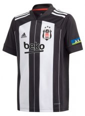 Beşiktaş 2020/2021 Siyah Beyaz Çubuklu Deplasman Yetişkin Maç Forması - 1