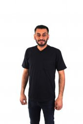 ESER - V Yaka Kısa Kol İş Tişörtü - Cepli - Regular Fit - Lacivert - 1