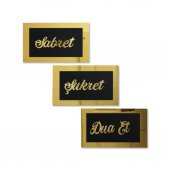 Sabret Şükret Dua Et Tablo Gold Altın Duvar Süsü - 4