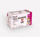Omnipazar Yusuf M. Pembe Pati Desenli Çocuk Maskesi 3 Katlı 50 Adet 96923 - 1