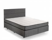 Niron Silver Yatak Baza Başlık Seti 150x200 Çift Kişilik Full Ortopedik Yatak Gri Keten Baza Başlık - 3