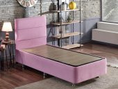 Niron Pinky Tek Kişilik Yatak Seti - Pembe Kumaş Baza, Başlık ve Yatak Takımı - 2