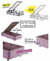 Niron Pinky Tek Kişilik Yatak Seti - Pembe Kumaş Baza, Başlık ve Yatak Takımı - 5