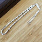 925 Ayar Gümüş Arpa Kesim Nokta İşlemeli Tesbih thumbnail 3