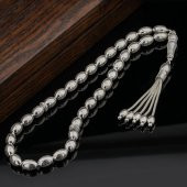 925 Ayar Gümüş Arpa Kesim Nokta İşlemeli Tesbih Model 3 thumbnail 1