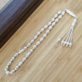 925 Ayar Gümüş Arpa Kesim Nokta İşlemeli Tesbih Model 3 thumbnail 3