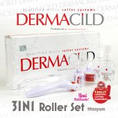 3IN1 DERMACiLD DERMAROLLER SET-3 FARKLI BÖLGE 3 BAŞLIK - GÖZ ALTI VE ÇEVRESİ, YÜZ VE VÜCUT BÖLGELERİ - 1