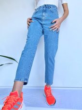 Kadın Mom Jean Açık Mavi Kot Pantolon - 5