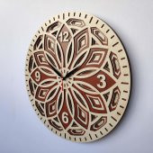 Özel Tasarım Yaprak Saat - 30x30cm - Akçaağaç - 2