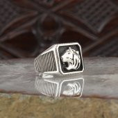 Pars Simgeli 925 Ayar Gümüş Erkek Yüzük thumbnail 1