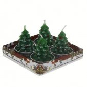 4 Adet 4cm Çam Ağacı Tealight Mum - 2