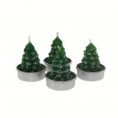 4 Adet 4cm Çam Ağacı Tealight Mum - 3