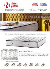 Organic Cotton Yatak 180x190 Çift Kişilik Doğal Pamuk Kumaşlı Ekstra Lüks Yumuşak Yatak 32 cm - 3