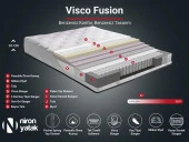 Visco Fusion Yatak 140x190 Çift Kişilik Paket Yaylı Visco Süngerli Yatak Extra Lüks Yumuşak Özel Tasarım - 4