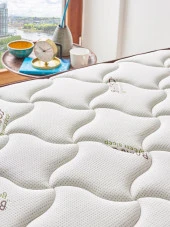 Niron Bamboo Yatak 150x200 Çift Kişilik Doğal Bambu Kumaş Tam Ortopedik Orta Sert Yaylı Yatak - 10