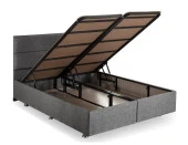 Niron Silver Yatak Baza Başlık Seti 90x190 Tek Kişilik Full Ortopedik Yatak Gri Keten Baza ve Başlık - 8