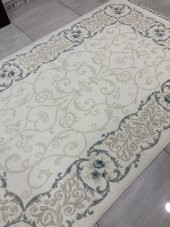 Tiffany Halı Sentez T 7001 A 150x230 Beyaz Turkuaz 4 M2 Halı ! - 3