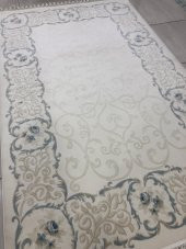 Tiffany Halı Sentez T 7001 A 150x230 Beyaz Turkuaz 4 M2 Halı ! - 4